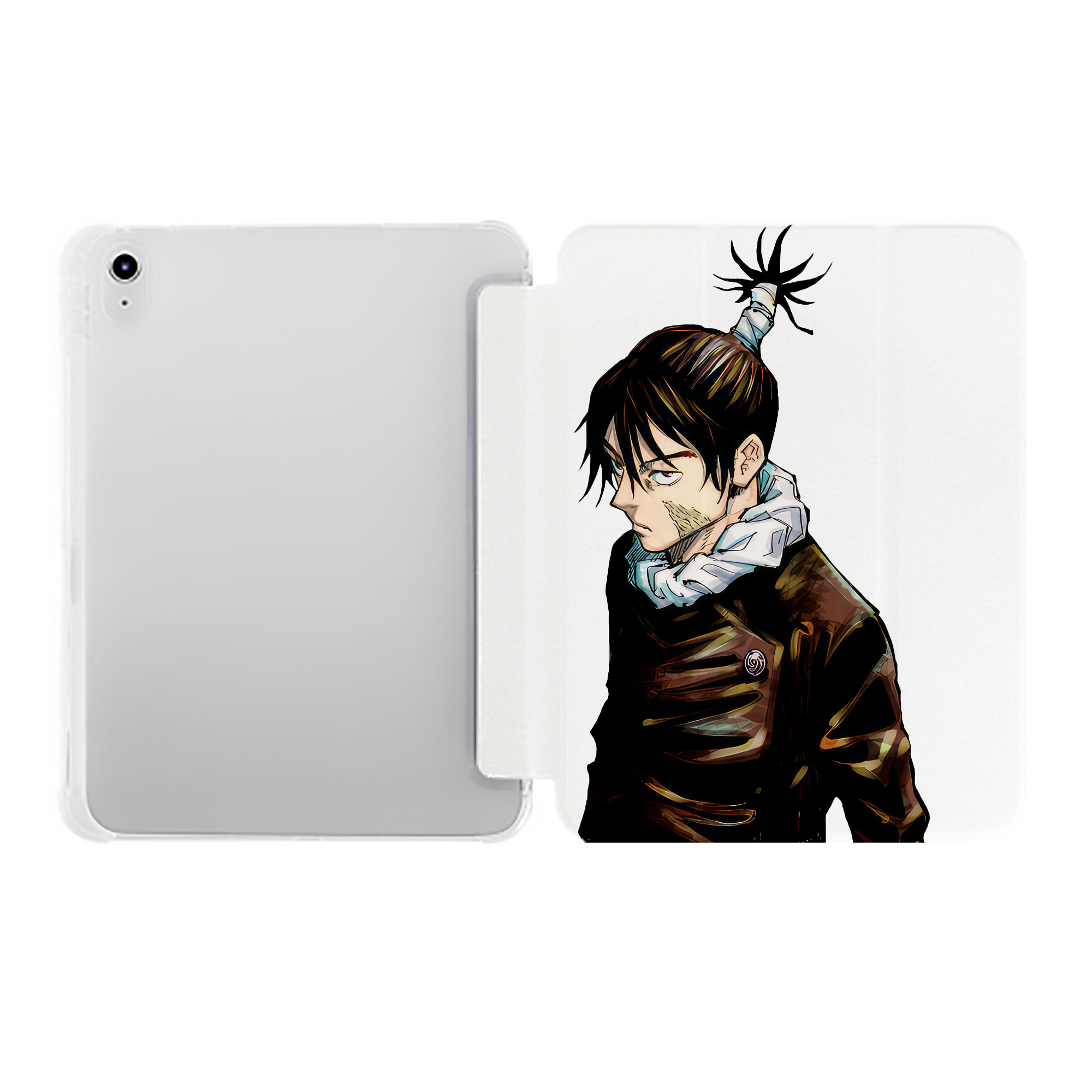 （画像用） 呪術廻戦 Jujutsu Kaisen IPad ケース ペン収納付き 三つ折りスタンド PUレザー×シリコン 対応機種9.5/10.5/10.9インチ